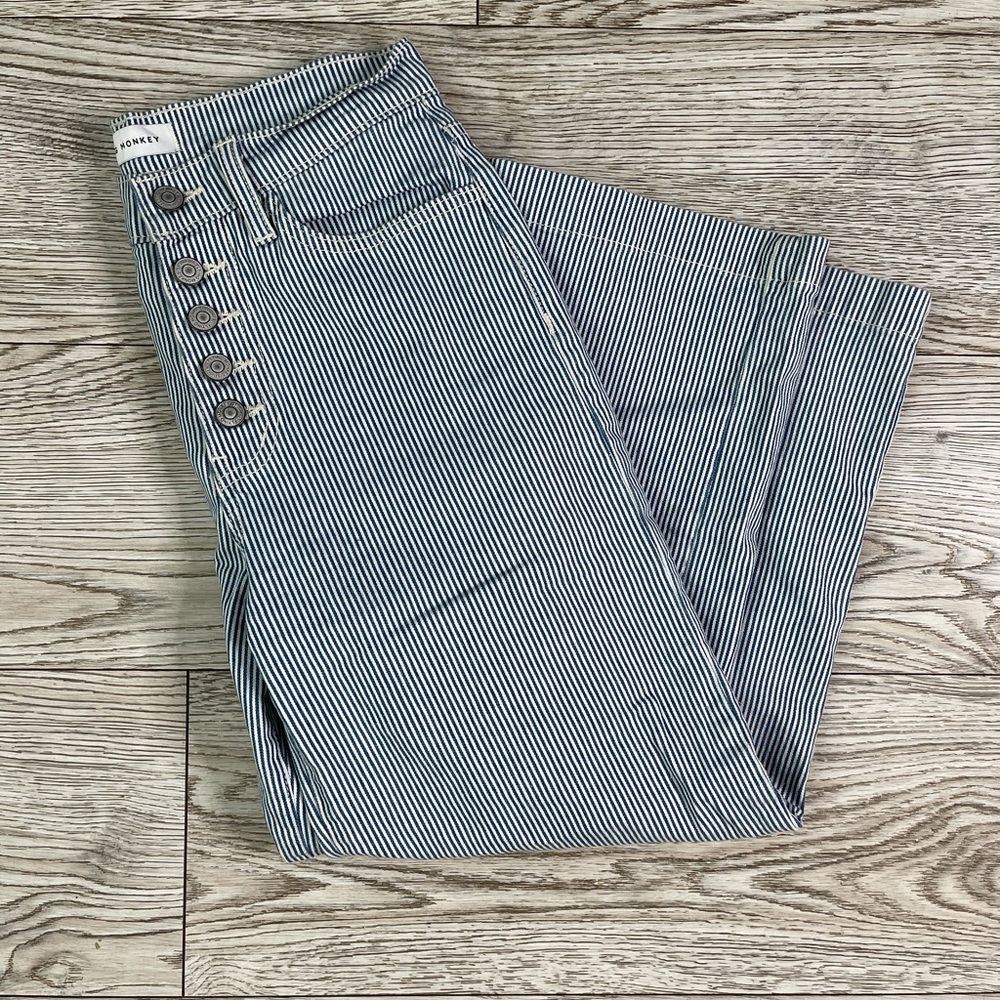 wide leg pin striped pants